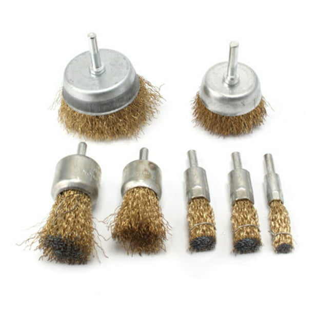 2Pc Stainless Steel Crimped Drill Wheel Cup Brush Metal Cleaning Rust Sanding 